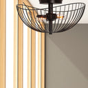 7.125" H Brigitte Black Painted Metal Bowl Shade Ceiling Light