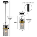 5.25"W Geo Black Painted Metal Mesh Drum Shade Pendant Light