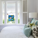 12" H Lotus Pond Stained Glass Window Panel