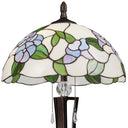 Tula 24.75" H Tiffany-style Blue Bowl Shade Stained Glass Table Lamp. Close up of shade lit. View looking up.