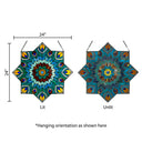 24"H Tiffany Style Stained Glass Peacock Star Window Panel