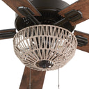 52"W Woven Rope 5-Blade LED Ceiling Fan