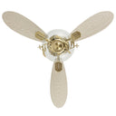 42" W Pepin Glam/Modern LED Indoor Clear Gold Glass Ceiling Fan with Oak and White Blades, Remote Control