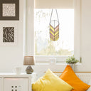 14"H Jenny Gold and Pink Arrows Stained Glass Window Panel