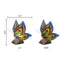 9.5"H Stained Glass Butterfly Wings Accent Lamp