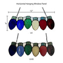 4”H Multicolor Holiday Lights Stained Glass Window Panel