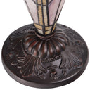 24.5" H Halston Double Lit Ivory Bowl Shade Stained Glass Table Lamp