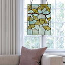 17.5"H Ginkgo Leaf Stained Glass Window Panel