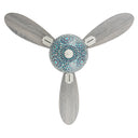 42" W Pierre LED Indoor Blue and Teal Mosaic Glass Ceiling Fan with Remote Control