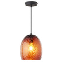 8" W Charity Retro Red Hand-Blown Glass Dome Shade Pendant Light with Hand Cut Star Design