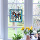 River of Goods 12-Inch Rainbow Zebra Stained Glass Window Panel