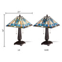 21" H Amberly Tiffany-Style Stained Glass Empire Shade Candlestick Table Lamp