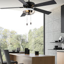 52" 5-Blade LED Metal Lantern Lighted Ceiling Fan