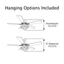 52"W 5-Blade Remote-Controlled Ceiling Fan Tiffany Glass
