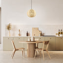 19" W Estelle Bohemian Ivory Jute Globe Shade Pendant