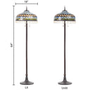 64" H Veronica Blue Stained Glass Dome Shade Candlestick Floor Lamp
