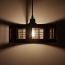 12" W Mattie Black Painted Metal Pendant Light with Wood Shade