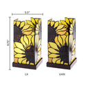 9.75" H Sunflower Stained Glass Hurricane Uplight Accent Lamp
