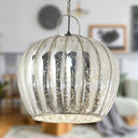 16 in. Nickel-Finish 1-Light Pendant with Silver Mercury Glass Shade