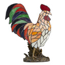 15"H Stained Glass Rooster Accent Lamp-Off