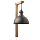 28.5" H Gwen Industrial Indoor Plug In Wall Sconce with Black Dome Shade