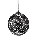 Magnolia 16.25"W Modern Black Abstract Globe Metal Pendant Light