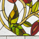 24" W Floral Vine Tiffany-Style Stained Glass Window Panel