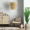 19.75" W 1-Light Antonella Metal and Jute Pendant Light