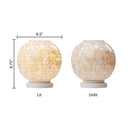 6.75" H Naomi Cream Mosaic Globe Shade Stacked Accent Lamp