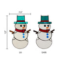 12" H Tiffany-Style Spirited Holiday Snowman Stained Glass Window Panel