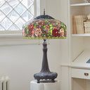 35.5'' H Rose Bush Tiffany-Style Stained Glass Table Lamp