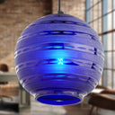 9.5" W Scarlett Modern Blue Blown Glass Globe Shade Pendant Light