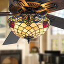 52" W Westley Tiffany Stained Glass Ceiling Fan with Remote Control