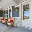 River of Goods Multicolor Stained Glass and Black 1-Light Outdoor Lantern Wall Sconce