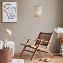 12" W 1-Light Lorraine Metal and Jute Pendant