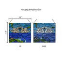 Romantic Swans Stained Glass Window Panel
