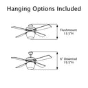 Eva River of Goods Remote Controlled Chocolate Ribbed Glass Shaded 1-Light 52-Inch Ceiling Fan