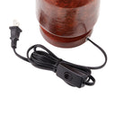 7.25" H Caroline Burnt Red Novelty Shade Accent Lamp with Mango Wood Block Base