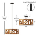 Morel Brown Mango Wood and Metal Pendant Light