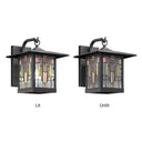 River of Goods Red Stained Glass and Black 1-Light Outdoor Lantern Wall Sconce