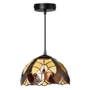10" W Halston Traditional Amber Dome Shade Pendant Light