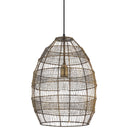 18.5"H Woven Organic Cage Oversized 1-Light Pendant