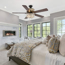 52"W Olivia Double-Lit 5-Blade Beaded Braid Wedding Band LED Ceiling Fan