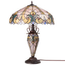 24.5" H Halston Double Lit Ivory Bowl Shade Stained Glass Table Lamp- Off