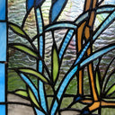 River of Goods 18-Inch Majestic Crane Stained Glass Window Panel