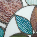 10" H Floral Geometric Stained Glass Window Panel