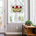 24" W Floral Vine Tiffany-Style Stained Glass Window Panel