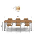 12" W 1-Light Alvero Metal and Rattan Pendant