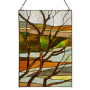 20"H Fall Treescape Stained Glass Window Panel