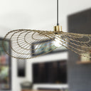 15.75" W Jessica Industrial Brass Woven Disk Shade Pendant
